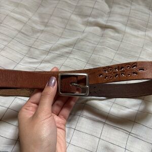 Vintage Dockers Brown Genuine Leather Laser Cut Belt